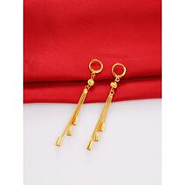 Chow Tai Fook Huamei 999 Gold Earrings Long Women 16K True Gold Flower Tassel Earrings