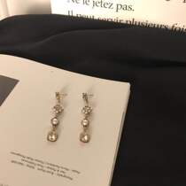925 Silver Needle Earrings Sterling Silver Earrings Female Temperament Long Earrings Pearl Tassel Earrings Retro Baroque Earrings