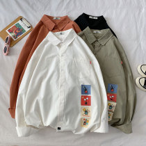 Long sleeve shirt women plus fat size niche design sense early autumn coat Hong Kong style loose salt fat mm Joker shirt