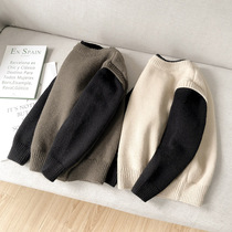 Childrens clothing 2021 new boy thick sweater pullover sweater winter foreign boy jacket childrens sweater