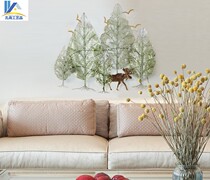 Pastoral style wall plant Forest wrought iron wall hand painted three-dimensional wall decoration living room bedroom wall decoration