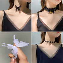 Net red choker neck chain female summer design sense choker fairy air lace collar collar bow decoration