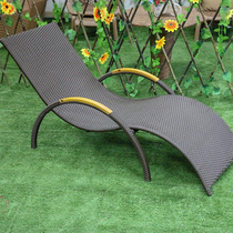 Outdoor furniture garden woven rattan bed outdoor leisure rattan reclining chair courtyard beach club rest bed
