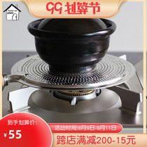 South Korean imports of thermally conductive insulation mat wooden handle energy-saving tao guo stainless steel anti-black soup spill-proof pad