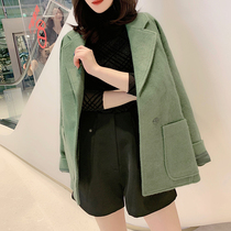 Loose casual suit collar woolen short coat European station 2022 autumn womens new European trend Korean version