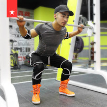 Weightlifting new black double-brace knee exercise fitness strength squat hard pull Hercules pressure 7 sets