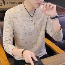 Mens long sleeve T-shirt autumn clothes 2021 new trend Korean youth cotton base shirt casual coat mens Tide brand