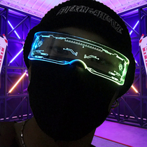 Douyin LED cool glowing glasses mens and Womens Bar nightclub trampoline equipment flash sunglasses sci-fi atmosphere props