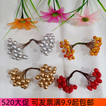 Peony Fruit Big Red Fruits Gold Fruits Silver Jam Silk Stockings Material Silk Stockings Handmade DIY Peony Flowers Core Red Yellow Fruits