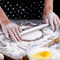 Camiqi 304 stainless steel rolling pin to catch stick dumpling skin Press stick home large rolling stick