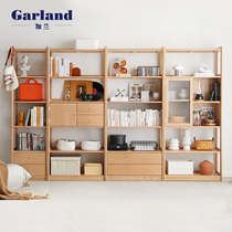 Garland solid wood bookshelf Nordic oak study Display Cabinet modern simple small apartment floor combination shelf