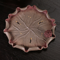 New product special strength to send the national army Lotus Leaf Lotus dry bubble incense insert green section mud length 14cm pure handmade