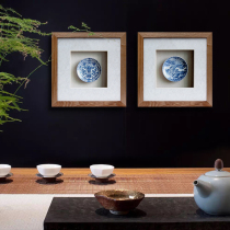 Blue and white porcelain physical painting porch new Chinese hanging painting combination Chinese style gift gift for foreigners restaurant decoration painting