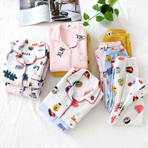 Special clearance Mens and womens childrens cotton pajamas Spring and autumn thickened childrens baby winter cotton childrens home clothes