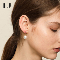 little joys925 silver gold-plated U-shaped natural baroque pearl earrings niche designer models cold wind