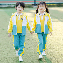 children's school uniform set kindergarten uniform spring and autumn British College style elementary and middle school students classwear custom three-piece set