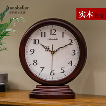 Solid wood clock ornaments modern simple desktop desktop watch personality creative European style clock living room decoration