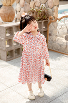 Girls dress 2022 new net red ocean gas spring clothing little girl necropolis Childrens spring and autumn long sleeve princess dress