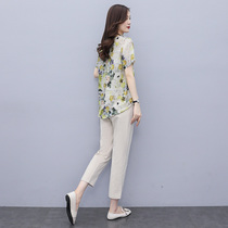 Cotton linen suit female summer dress 2021 Summer new womens clothing Relaxed Temperament Fan summer linen Two sets