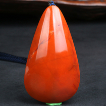 49 36 grams (nine mouth material) exquisite glossy horizontal drop shaped South red agate pendant pendant
