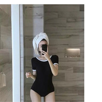 2021 new explosive swimsuit women soak hot spring Korean ins ins conjoined conservative swimwear thin belly small chest gathering