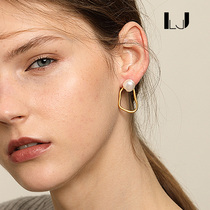 little joys natural baroque pearl studs 925 silver gilded simple frosted line two wear earrings