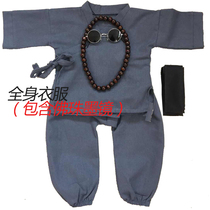 Little monk clothes childrens photography costume baby Summer clothes men 1 a 3 year old suit costume performance Chinese style