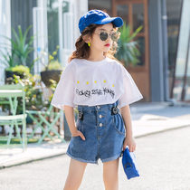 Girl childrens clothing little girl spring suit 2020 new 5 middle school children Spring and Autumn 7 foreign Style 8 skirt 10 denim 12 years old
