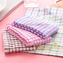 Ingléin Plaid Full Cotton Dishwashcloth Kitchen Rag Without Falling Hair Not Stained With Oil Absorbent Towel Clean Cloth