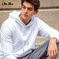 (Stand cool IP joint section) Mr Bu long sleeve sweatshirt male winter pure cotton cover with cap jacket man