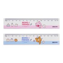 Deli stationery Deli 71973 cartoon transparent 15CM with wavy line ruler Student measuring ruler Office drawing