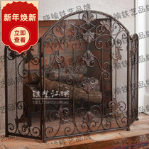Popularity Iron Art Fujian Province New White Black Fireplace Partition Eu Style Retro Made Old Fire Safety Net Front Screen