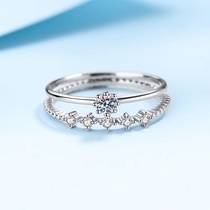 Fashion personality double laminated wearing ring female net red index finger pure silver sleeve ring of ring 100 lap for a small finger tail ring