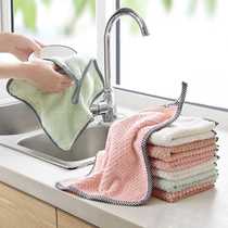 Wag towel scrub cloth dishwashing cloth decontamination water absorption without hair loss non-oil kitchen hand towel thickened towel hanging