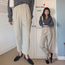 20 new carrot pants female high waist loose Harun thin suit pants 2020 new spring nine pants