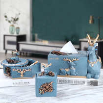 Nordic light luxury tissue box ornaments coffee table remote control storage box drawing paper table multifunctional desktop storage box