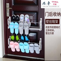 Door rear shoe rack door upper shoe rack door rear hanging door shoe rack wall-mounted non-hole pasting rack new home