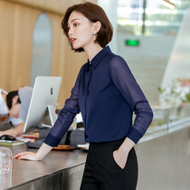 Chiffon shirt womens long sleeve commuter Autumn New loose light mature professional jacket design sense niche base shirt