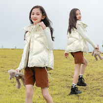 Girls cotton vest outerwear autumn and winter 2022 new middle-aged childrens foreign style thickened vest childrens winter vest jacket