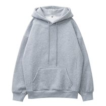 Grey sweatshirt female plus velvet thickened Chains autumn and winter new Korean version with cap loose bf Lazy Ocean Coat