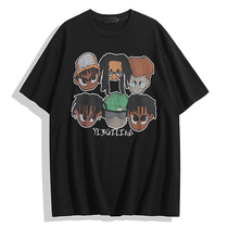 Trend 2022 Summer lovers cartoon short sleeves T-shirts Men and women Relaxed National Tide Hip-hop Half Sleeve Blouse