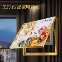  Crystal porcelain meter box decorative painting distribution box horizontal modern simple occlusion painting can be pushed and pulled without punching rich and Ruyi