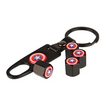 Cute Cartoon Valve Mouth Cap Metal Retrofit Car Tire Valve Nozzle Lid Trim With Wrench Universal Personality