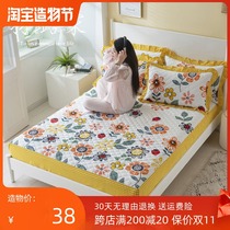 Padded bed sheet Cotton single thickened non-slip mattress protective cover 1 21 51 8 meters cotton bed cover bed cover