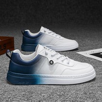 Mens shoes 2021 new fall gradient breathable thin section 100 hitch casual soft bottom small whiteboard shoes One foot pedal wave shoes