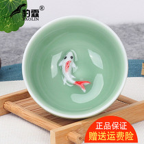 White Porcelain Bone China Porcelain Ware Ogasawara Kungfu Small Tea Cup Ceramic Tea Bowl for home single tasting cup Qingflower Porcelain Tea