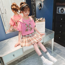 Girls  skirts Plaid skirts for childrens new childrens clothing Korean summer childrens suit 2021 skirt