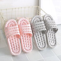 (Full 3 pairs of insoles) Summer bathroom leaks and slippers Home indoor and outdoor non-slip female couples drag (2