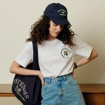 2022 Summer new casual loose cartoon embroidered small bear round collar short sleeve T-shirt female tide TTRW226303H