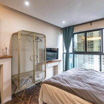 loft Iron Wardrobe Nordic Golden Barrier Wire Single Door Wardrobe Red Unit Clothes for a Red Second - hand Closet